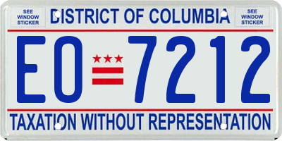 DC license plate EO7212