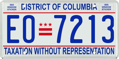 DC license plate EO7213