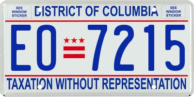 DC license plate EO7215