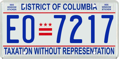 DC license plate EO7217