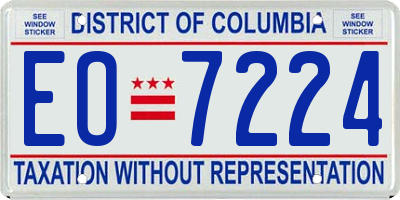 DC license plate EO7224