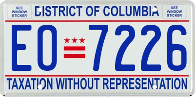 DC license plate EO7226