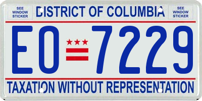 DC license plate EO7229