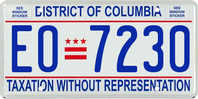 DC license plate EO7230