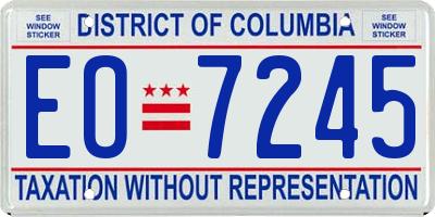 DC license plate EO7245