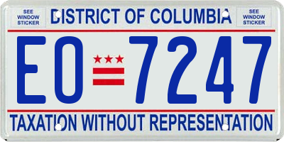 DC license plate EO7247