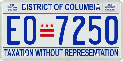 DC license plate EO7250