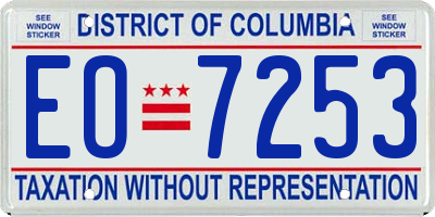 DC license plate EO7253