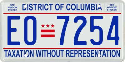 DC license plate EO7254