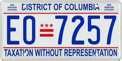 DC license plate EO7257