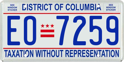 DC license plate EO7259