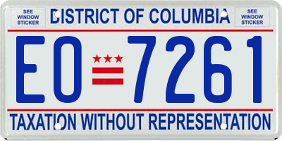 DC license plate EO7261