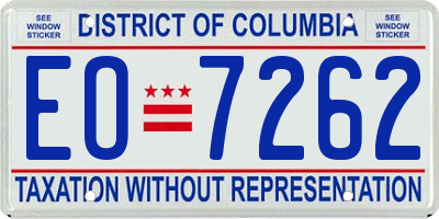 DC license plate EO7262