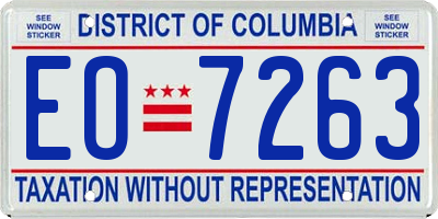 DC license plate EO7263