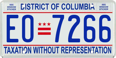 DC license plate EO7266