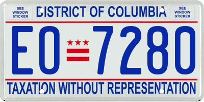 DC license plate EO7280