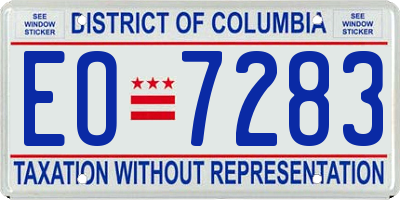 DC license plate EO7283