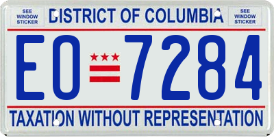 DC license plate EO7284