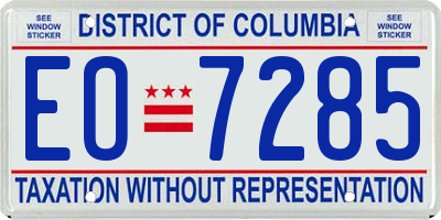 DC license plate EO7285