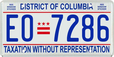 DC license plate EO7286