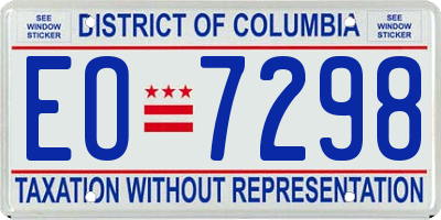 DC license plate EO7298