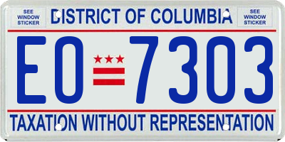 DC license plate EO7303