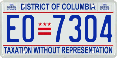 DC license plate EO7304