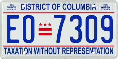 DC license plate EO7309