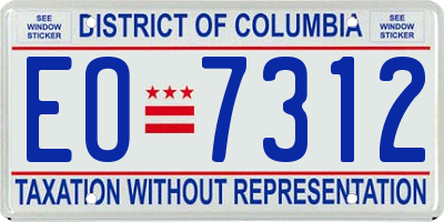 DC license plate EO7312