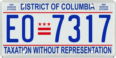 DC license plate EO7317