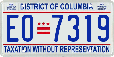 DC license plate EO7319