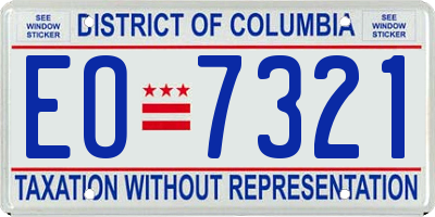 DC license plate EO7321