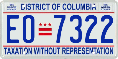 DC license plate EO7322