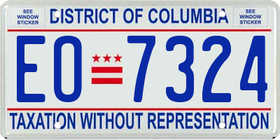 DC license plate EO7324