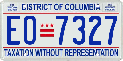 DC license plate EO7327