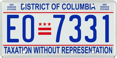 DC license plate EO7331