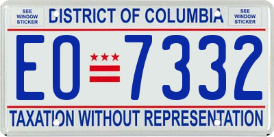 DC license plate EO7332