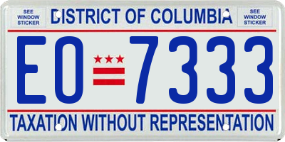 DC license plate EO7333