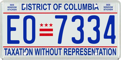 DC license plate EO7334