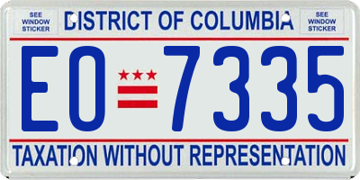 DC license plate EO7335