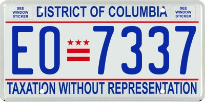 DC license plate EO7337