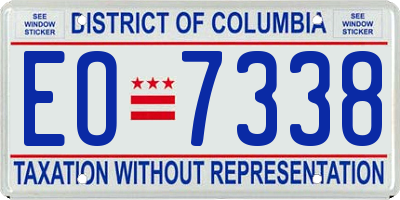 DC license plate EO7338