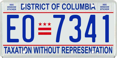 DC license plate EO7341