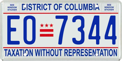 DC license plate EO7344