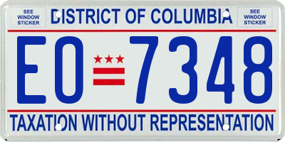 DC license plate EO7348