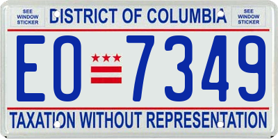 DC license plate EO7349
