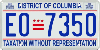 DC license plate EO7350