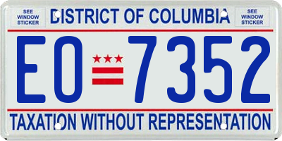 DC license plate EO7352