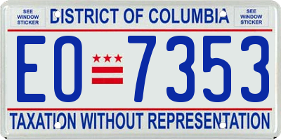 DC license plate EO7353