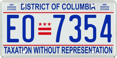 DC license plate EO7354